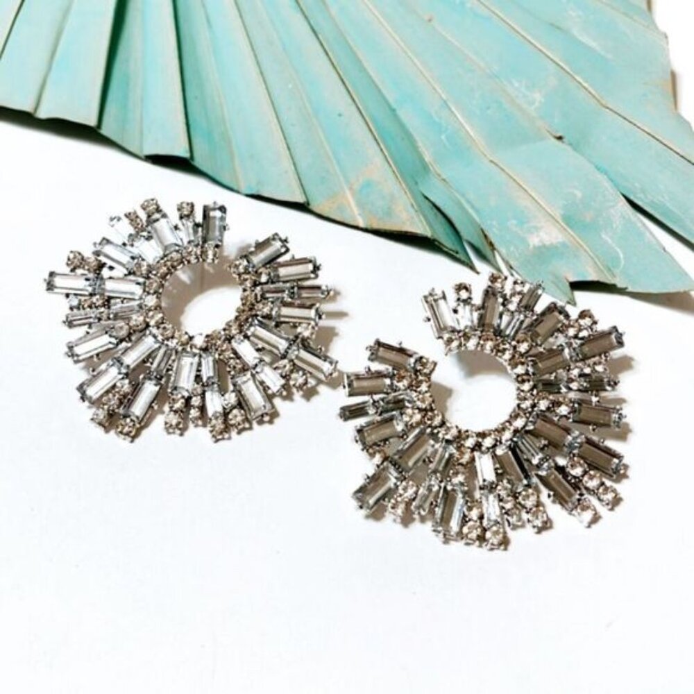Crystal decor earrings S173